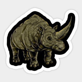 Drawing of an Elasmotherium Sticker